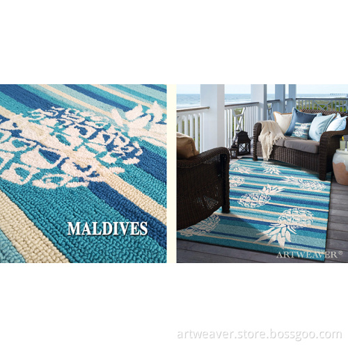 Blue Carpet with Pineapple Design